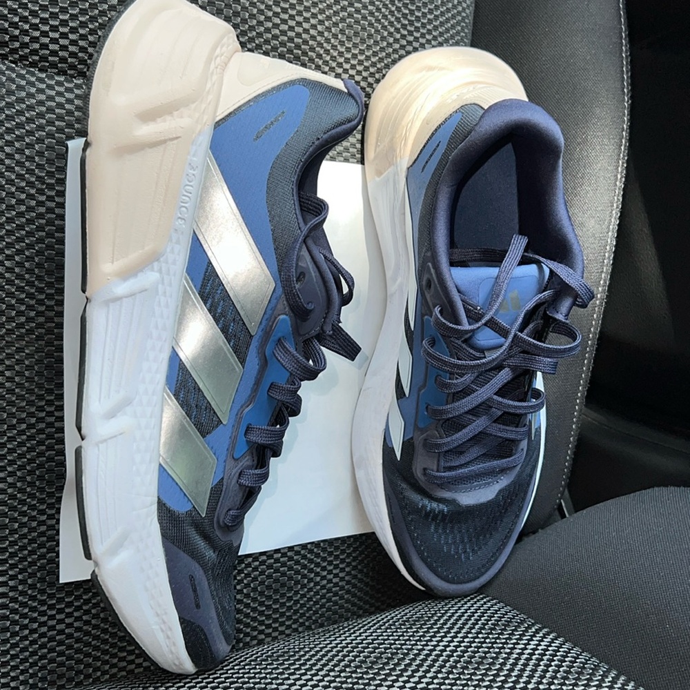 Adidas running shoes.